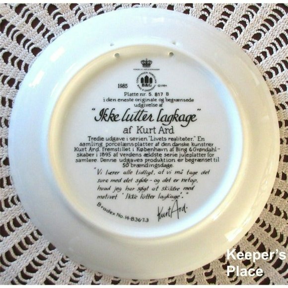 B&G Copenhagen Plate FIRST THINGS FIRST 3rd Issue In Moments Of Truth Kurt Ard - Picture 8 of 10